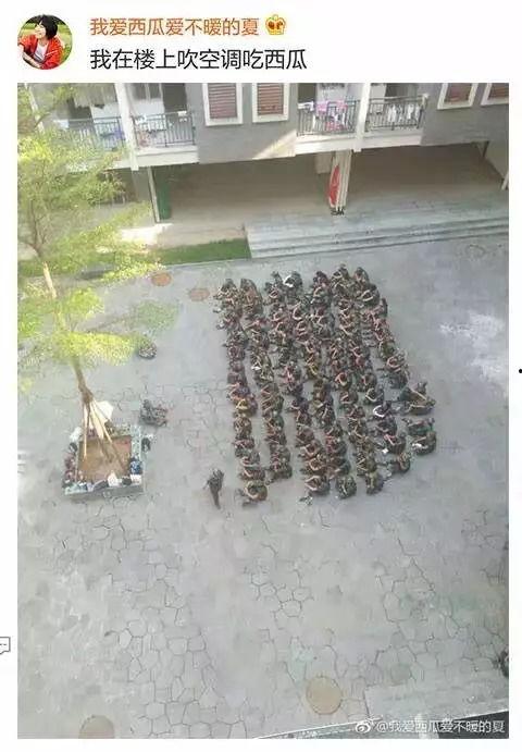 军训凉亭吃瓜事件,校园风波背后的清凉一夏